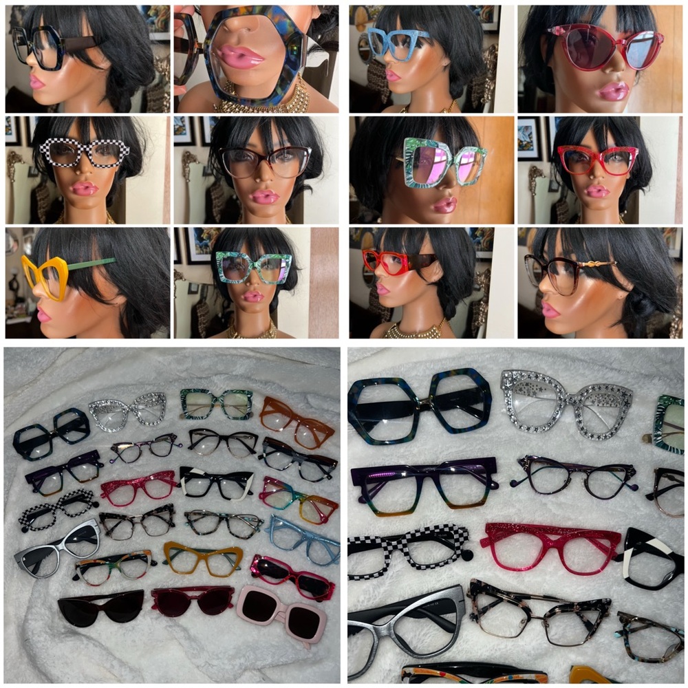 Bundle of 22 Pairs of Glasses | No Prescription | 19 Eyeglasses | 3 Sunglasses
